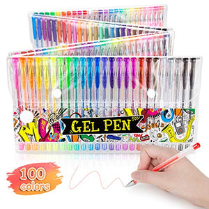 Mogyann 100 Gel Pen Set, Unique Colors Art Markers Pens for Adult Coloring Books Craft Doodling Drawing Writing Bullet Journal Scrapbook