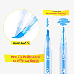 Mogyann Double Ended Highlighter Pens, 6 Colors - Pack of 18