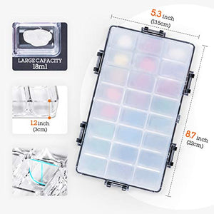 Paint Pallet Tray 24-Well Airtight Paint Palette Stay Wet for Watercolors, Gouache, Acrylic, Oil Paint