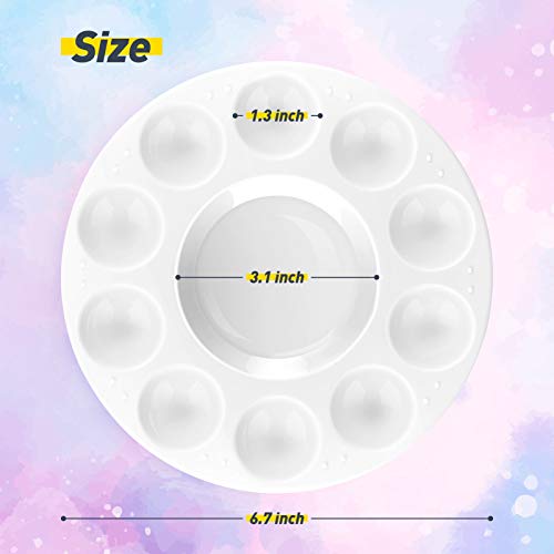 Ammon Paint Pallet 12 Pcs Plastic Paint Tray Palettes Round Paint Supplies Painting Paint Trays for Kids and Students