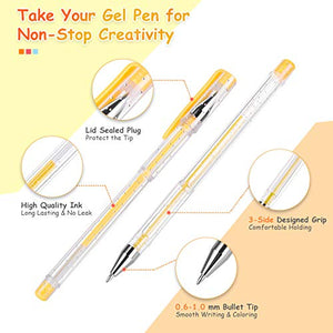 Moygann 120 Gel Pen Set, Unique Colors Art Markers Pens for Adult Coloring Books Craft Doodling Drawing Writing Bullet Journal Scrapbook