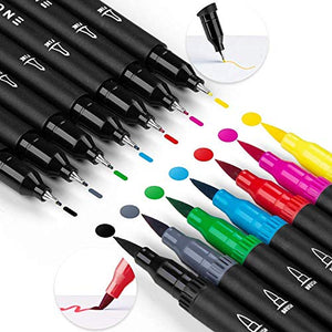 Mogyann Coloring Markers for Adult 100 Colors Dual Tip Brush Pens