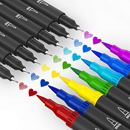 Dual Brush Markers for Adult Coloring Books 24 Colored Journal