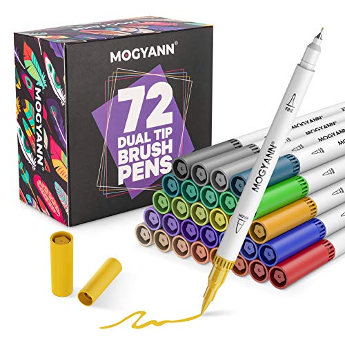 Mogyann Coloring Markers Set for Adults - 72 Colors Dual Brush Pen Art