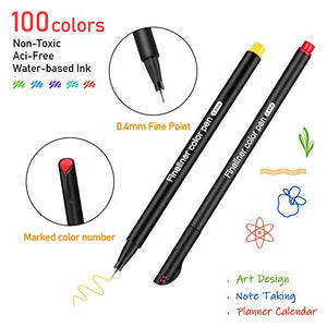 Mogyann Journal Planner Pen Set - 100 Colored Fine Point Markers