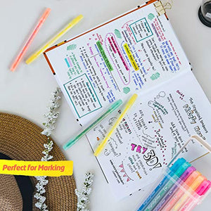 Mogyann Double Ended Highlighter Pens, 6 Colors - Pack of 18