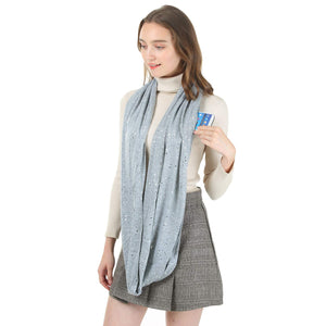 Mogyann Womens Infinity Pocket Scarf Lightweight Travel Scarf with Zipper Pocket Loop Scarves for Womens Girls Ladies (Grey)