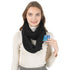 Fashion Infinity Scarves With Zipper Pocket For Girl Women - Novelty Wrap Travel Scarf with Hidden Pocket(Black Thicken)