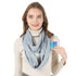 Travel Scarf, Infinity Scarf with Secret Hidden Zipper Pocket (Star-Light gray)