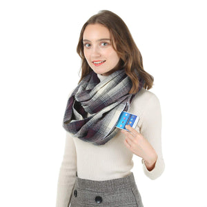 Travel Scarf, Infinity Scarf with Secret Hidden Zipper Pocket (Gradient-Black)