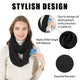 Fashion Infinity Scarves With Zipper Pocket For Girl Women - Novelty Wrap Travel Scarf with Hidden Pocket(Black Thicken)